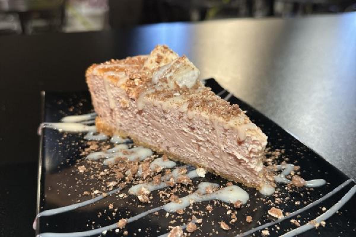 Chesscake de cereales y chocolate blanco.